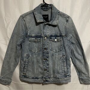 Abercrombie Denim Jacket S Light Wash Y2K Trucker Distressed Streetwear